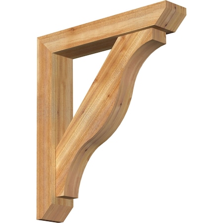 Ekena Millwork Funston Slat Rough Sawn Bracket w/ Offset Brace, Western Red Cedar, 6"W x 32"D x 36"H BKT0604X32X36FST06RWR